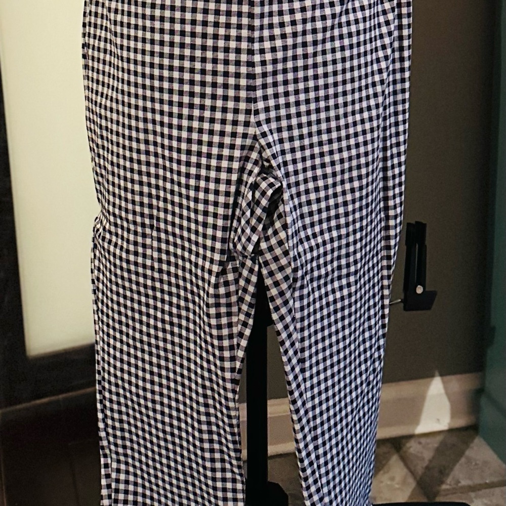 Crown & Ivy Navy and White Checkered Pants